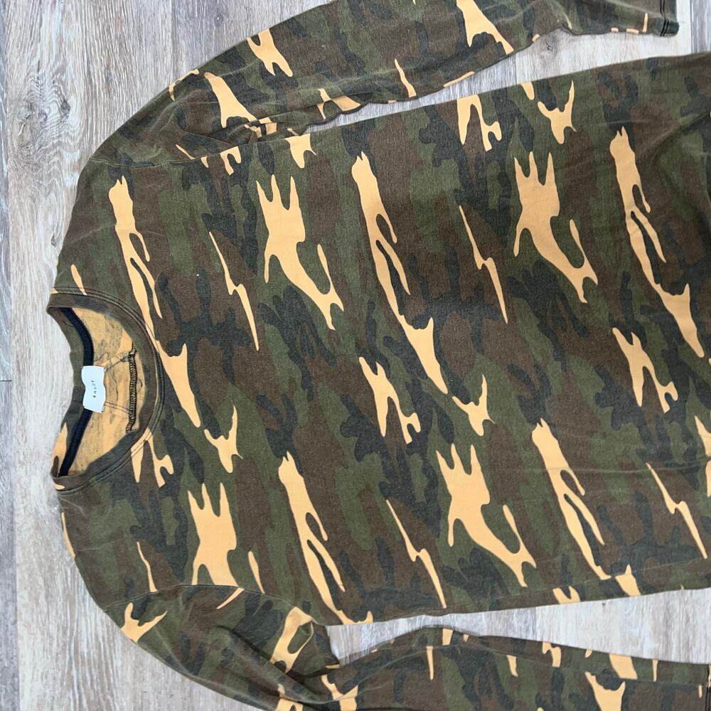 Rhude Green Army Print Long Sleeve Cotton Shirt Large Size 3 - Picture 5 of 5